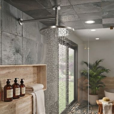 Click here to see Delta RP103694PC Delta Modern Raincan Single Setting Round Shower Head, Chrome - RP103694PC