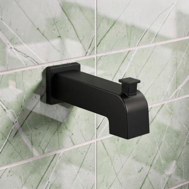 Click here to see Delta RP103702BL Delta Modern Angular Tub Spout, Matte Black - RP10370BL