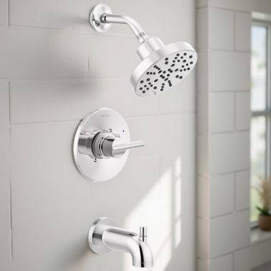 Click here to see Delta 144749 Delta Nicoli Monitor 14 Series Tub And Shower, H2Okinetic, PowerDrench Spray, Touch-Clean, MultiChoice, ADA, 1.75 GPM, Chrome - 144749