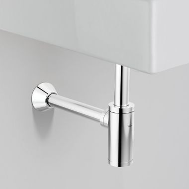 Click here to see Delta DT041141 Delta Bottle Trap With  Removable Cleanout Cover, Brass,  Chrome - DT041141