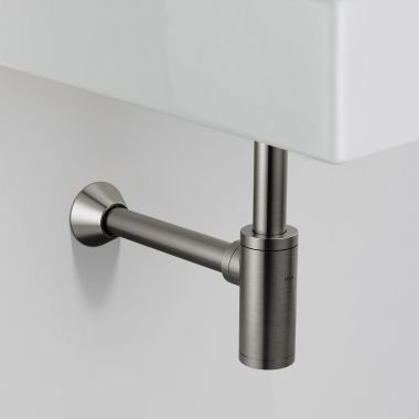 Click here to see Delta DT041141-KS Delta Bottle Trap With  Removable Cleanout Cover, Brass,  Black Stainless - DT041141-KS