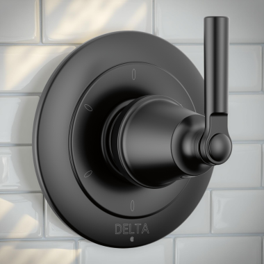 Click here to see Delta T11935-BL Delta Saylor Six Function Diverter Trim - Three Individual Positions & Three Shared Positions, Matte Black - T11935-BL