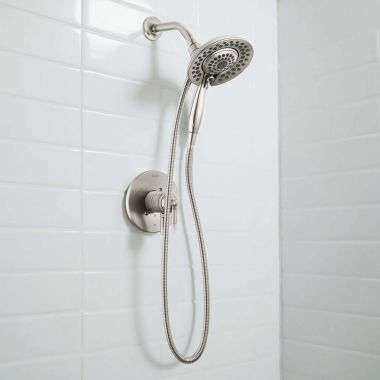 Click here to see Delta T17235-SS-I Delta Saylor Monitor 17 Series Shower Trim with Lever Volume Control Handle, ADA, 1.75 GPM, Stainless - T17235-SS-I