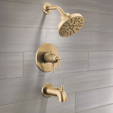 Click here to see Delta T17435-CZ Delta Saylor Monitor 17 Series Tub & Shower Trim, Two Handles, Touch-Clean, ADA-Compliant, 1.75 GPM, Champagne Bronze - T17435-CZ