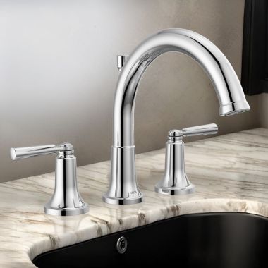 Click here to see Delta T2735 Delta Saylor Roman Tub Trim, High-Arc Spout, Two Lever Handles, ADA-Compliant, Chrome - T2735