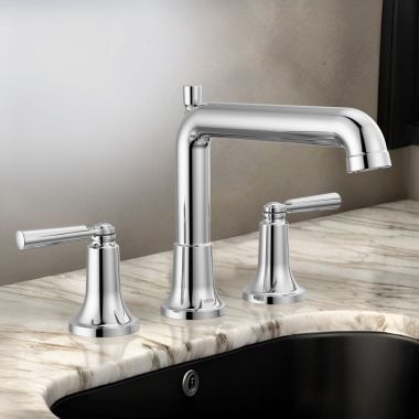 Click here to see Delta T2736 Delta Saylor Roman Tub Faucet Trim, Fixed Spout, Two Lever Handles, ADA-Compliant, Chrome - T2736