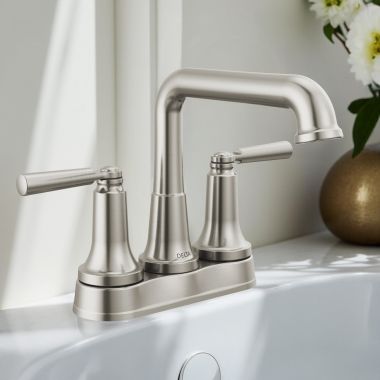 Click here to see Delta 2536-SSMPU-DST Delta Saylor Centerset Bathroom Faucet, Two Hadles, Metal Drain With Push-Pop, DIAMOND Seal, ADA-Compliant, 1.2 GPM, Stainless - 2536-SSMPU-DST