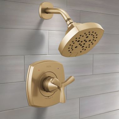 Click here to see Delta T142766-CZ-PR Delta Stryke Monitor 14 Series Shower Only Trim, Touch-Clean, H2Okinetic PowerDrench, Lumicoat Champagne Bronze - T142766-CZ-PR