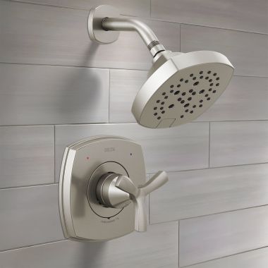 Click here to see Delta T142766-SS-PR Delta Stryke Monitor 14 Series Shower Only Trim, Touch-Clean, H2Okinetic PowerDrench, Lumicoat Stainless - T142766-SS-PR