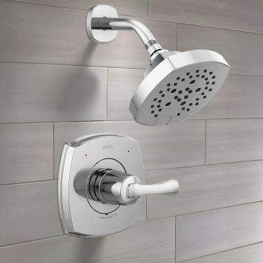 Click here to see Delta T14276-PR Delta Stryke Monitor 14 Series Shower Only, Touch-Clean, H2Okinetic PowerDrench Spray, ADA, 1.75 GPM, Lumicoat Chrome - T14276-PR