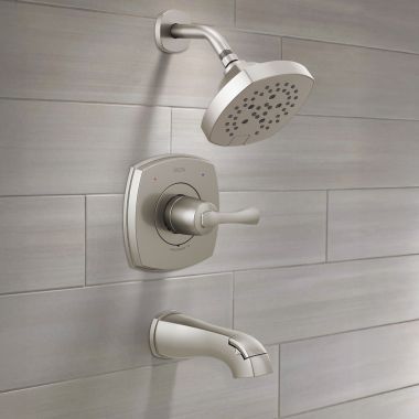 Click here to see Delta T14476-SS-PR-LHD Delta Stryke Monitor 14 Series Tub and Shower, Touch-Clean, H2Okinetic PowerDrench, 1.75 GPM, ADA, Lumicoat Stainless (Less Handle) - T14476-SS-PR-LHD