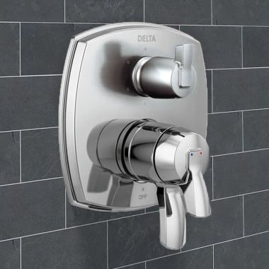 Click here to see Delta T27976-PR-LHP Delta Stryke Monitor 17 Series Integrated Diverter Valve Trim With Six Function (Less Handle), MultiChoice, Lumicoat Chrome - T27976-PR-LHP