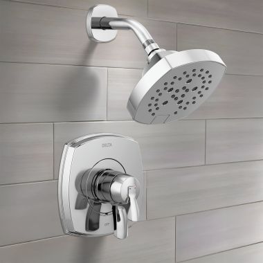 Click here to see Delta T17276-PR Delta Stryke Monitor 17 Series Shower Only, Touch-Clean, H2Okinetic PowerDrench, ADA, 1.75 GPM, Lumicoat Chrome - T17276-PR