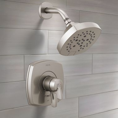 Click here to see Delta T17276-SS-PR Delta Stryke Monitor 17 Series Shower Only, Touch-Clean, H2Okinetic PowerDrench, ADA, 1.75 GPM, Lumicoat Stainless - T17276-SS-PR