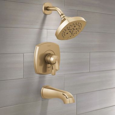 Click here to see Delta T17476-CZ-PR Delta Stryke Monitor 17 Series Tub & Shower Only, Touch-Clean, H2Okinetic PowerDrench, ADA, 1.75 GPM, Lumicoat Champagne Bronze - T17476-CZ-PR