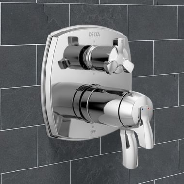 Click here to see Delta T27T976-PR-LHP Delta Stryke Monitor 17 Series Thermostatic Integrated Diverter Trim with Six Function, (Less Handle), Lumicoat  Chrome - T27T976-PR-LHP