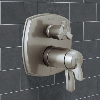 Click here to see Delta T27T976-SS-PR-LHP Delta Stryke Monitor 17 Series Thermostatic Integrated Diverter Trim with Six Function, (Less Handle), Lumicoat  Stainless - T27T976-SS-PR-LHP