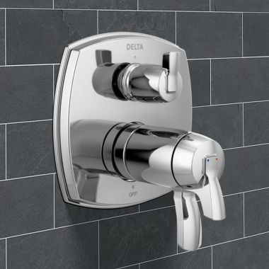 Click here to see Delta T27T876-PR-LHP Delta Stryke Monitor 17 Series Thermostatic Integrated Diverter Trim with Three Function, (Less Handle), Lumicoat  Chrome - T27T876-PR-LHP