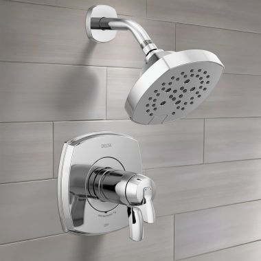 Click here to see Delta T17T276-PR Delta Stryke TempAssure 17T Series Shower Only,  Five-Setting, H2Okinetic, Touch-Clean, ADA, 1.75 GPM, Lumicoat Chrome - T17T276-PR