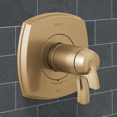 Click here to see Delta T17T076-CZ-PR Delta Stryke TempAssure 17T Series Valve Only, Volume Control, MultiChoice, ADA, Lumicoat Champagne Bronze - T17T076-CZ-PR