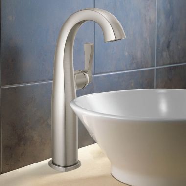 Click here to see Delta 777-SS-PR-DST Delta Stryke Vessel Bathroom Faucet, Single Lever Handle, Deck Mount, Rigid Spout, DIAMOND Seal, ADA, 1.2 GPM, Lumicoat Stainless - 777-SS-PR-DST