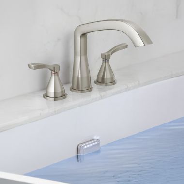 Click here to see Delta T2776-SS-PR Delta Stryke Three Hole Roman Tub Only Trim, Lever Handles, Rigid Spout, ADA, Lumicoat Stainless - T2776-SS-PR