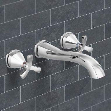 Click here to see Delta T35766LF-PR-WL Delta Stryke Wall-Mount Lavatory Faucet for 8