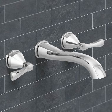 Click here to see Delta T3576LF-PR-WL Delta Stryke Wall-Mount Lavatory Faucet for 8