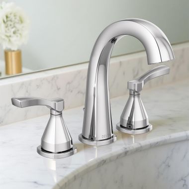 Click here to see Delta 35775-PR-MPU-DST Delta Stryke Widespread Bathroom Faucet With Metal Pop-Up, Lever Handles, DIAMOND Seal, ADA, 1.2 GPM, Lumicoat Chrome - 35775-PR-MPU-DST 