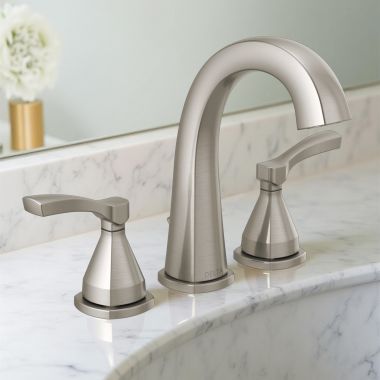 Click here to see Delta 35775-SS-PR-MPU-DST Delta Stryke Widespread Bathroom Faucet With Metal Pop-Up, Lever Handles, DIAMOND Seal, ADA, 1.2 GPM, Lumicoat Stainless - 35775-SS-PR-MPU-DST 