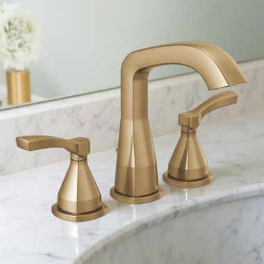 Click here to see Delta 35776-CZ-PR-MPU-DST Delta Stryke Widespread Bathroom Faucet With Metal Pop-Up, Lever Handles, DIAMOND Seal, ADA, 1.2 GPM, Lumicoat Champagne Bronze - 35776-CZ-PR-MPU-DST