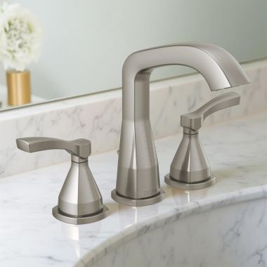 Click here to see Delta 35776-SS-PR-MPU-DST Delta Stryke Widespread Bathroom Faucet With Metal Pop-Up, Lever Handles, DIAMOND Seal, ADA, 1.2 GPM, Lumicoat Stainless - 35776-SS-PR-MPU-DST