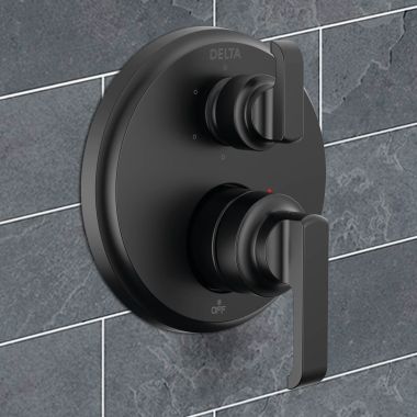 Click here to see Delta T24989-BL Delta Tetra Monitor 14 Series Integrated Diverter Trim With 6-Setting, MultiChoice, MagnaTite, ADA, Matte Black - T24989-BL