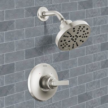 Click here to see Delta T14289-SS-PR Delta Tetra Monitor 14 Series Shower Trim, Touch-Clean, H2Okinetic PowerDrench, MultiChoice, ADA, Lumicoat Stainless - T14289-SS-PR