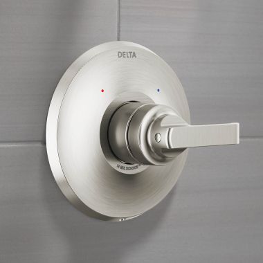 Click here to see Delta T14089-SS-PR Delta Tetra Monitor 14 Series Valve Only Trim, Lever Handle, MultiChoice, ADA-Compliant, Lumicoat Stainless - T14089-SS-PR