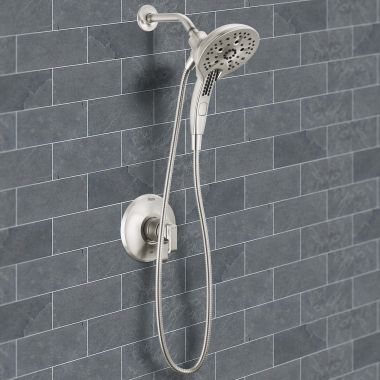 Click here to see Delta T17289-SS-PR Delta Tetra Monitor 17 Series Shower Trim, In2ition, Touch-Clean, H2Okinetic PowerDrench, ADA, 1.75 GPM, Lumicoat Stainless - T17289-SS-PR