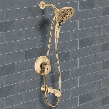 Click here to see Delta T17489-CZ-PR Delta Tetra Monitor 17 Series Shower Trim, In2ition, Touch-Clean, H2Okinetic PowerDrench, ADA, 1.75 GPM, Lumicoat Champagne Bronze - T17489-CZ-PR