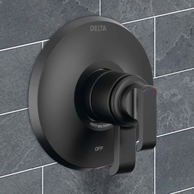 Click here to see Delta T17089-BL Delta Tetra Monitor 17 Series Volume Control Valve Only Trim, MultiChoice, ADA, Matte Black - T17089-BL