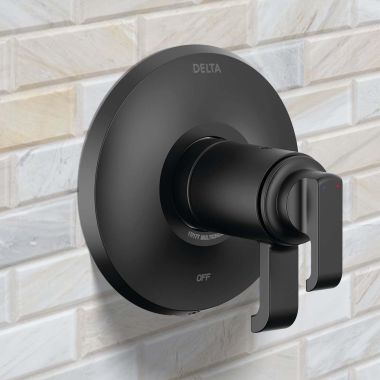 Click here to see Delta T17T089-BL Delta Tetra TempAssure 17 Series Volume Control Valve Only Trim, MultiChoice, ADA, Matte Black - T17T089-BL