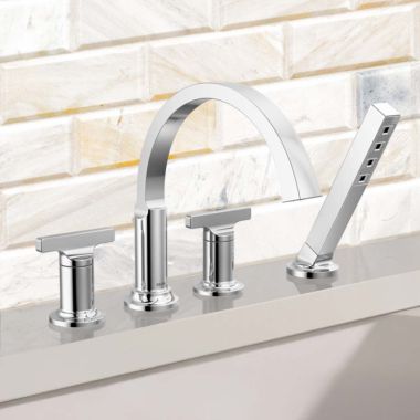 Click here to see Delta H590-PR Delta Tetra Roman Tub T-Lever Handles, Lumicoat Chrome - H590-PR