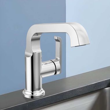 Click here to see Delta 589SH-PR-DST Delta Tetra Bathroom Faucet With Metal Pop-Up, Side Handle, Deck Mount, DIAMOND Seal, ADA, 1.2 GPM, Lumicoat Chrome - 589SH-PR-DST