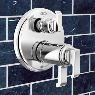 Click here to see Delta T27T989-PR Delta Tetra TempAssure Thermostatic Six Function Diverter Valve Trim, ADA, Lumicoat Chrome - T27T989-PR