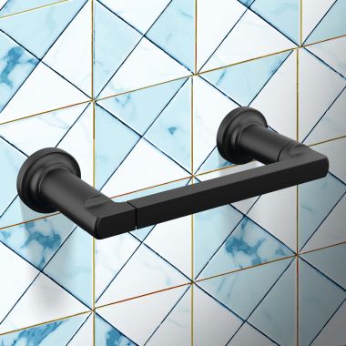 Click here to see Delta 78955-BL Delta Tetra Pivoting Toilet Paper Holder, Matte Black - 78955-BL