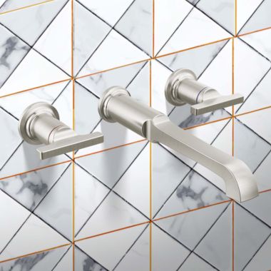 Click here to see Delta T5789-SS-PR-LHP-WL Delta Tetra Wall Mount Tub Filler Trim, DIAMOND Seal, (Less Handle), Lumicoat Stainless - T5789-SS-PR-LHP-WL