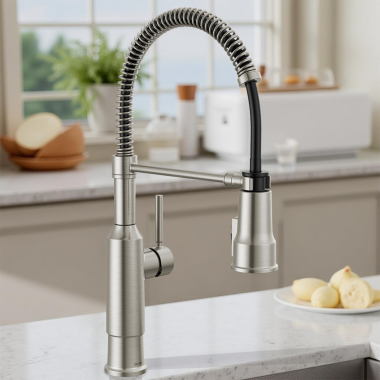 Click here to see Delta 18804Z-SP-DST Delta Theodora Pull-Down Spring Kitchen Faucet, Single-Handle, DIAMOND Seal, MagnaTite, ADA, 1.8 GPM, Spotshield Stainless - 18804Z-SP-DST