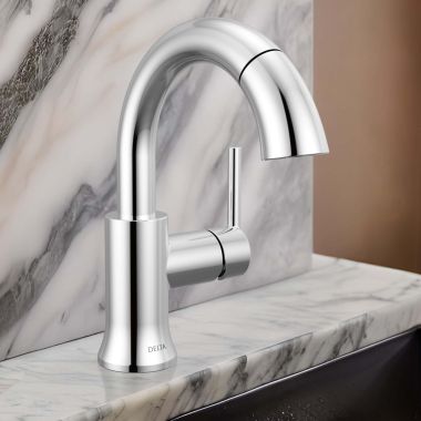Click here to see Delta 559HAR-PD-DST Delta Trinsic Pull-Down Bathroom Faucet, Lever Handle, High Arc Spout, DIAMOND Seal, MagnaTite Docking, 1.2 GPM, Chrome - 559HAR-PD-DST