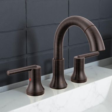Click here to see Delta 3559-RBPD-DST Delta Trinsic Two-Handle Pull-Down Bathroom Faucet, DIAMOND Seal, MagnaTite, ADA, 1.2 GPM, Venetian Bronze - 3559-RBPD-DST