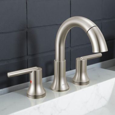 Click here to see Delta 3559-SSPD-DST Delta Trinsic Two-Handle Pull-Down Bathroom Faucet, DIAMOND Seal, MagnaTite, ADA, 1.2 GPM, Stainless - 3559-SSPD-DST