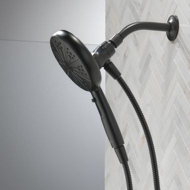 Click here to see Delta 75613BL Delta Hand Shower, MagnaTite SureDock, Touch-Clean, 6-Setting, WaterSense, Matte Black - 75613BL