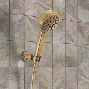Click here to see Delta 59584-CZ-PR-PK Delta 7 Setting Hand Shower, H2Okinetic, ProClean, Touch-Clean, 1.75 GPM, Lumicoat Champagne Bronze - 59584-CZ-PR-PK